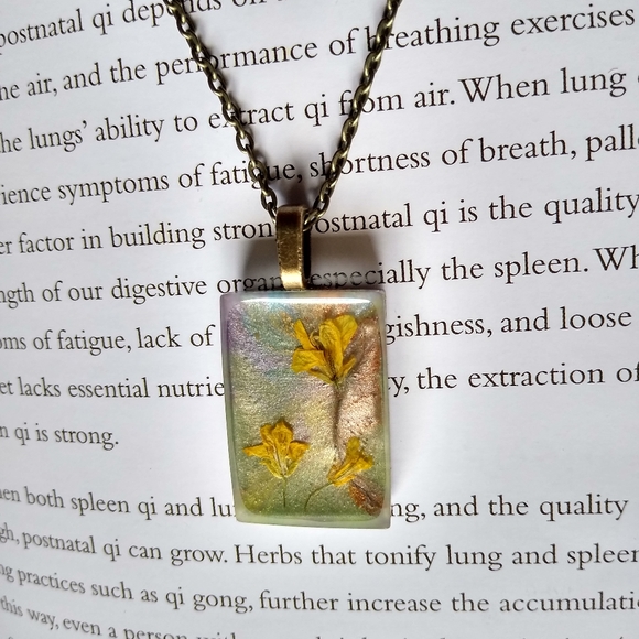 One of a kind handmade pressed wildflower necklace - Picture 5 of 6